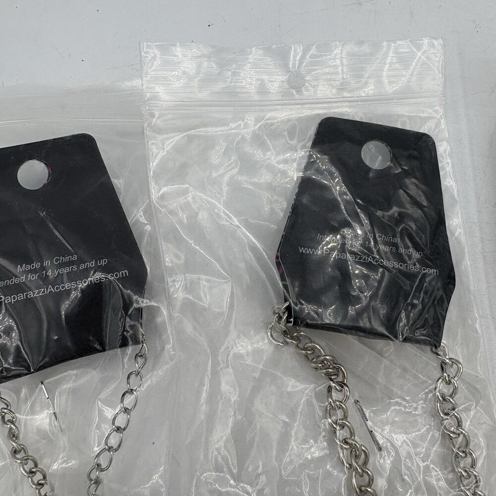 Paparazzi Necklaces Earrings Combo Lot of 5 Sets Balls Silver White - Picture 10 of 10